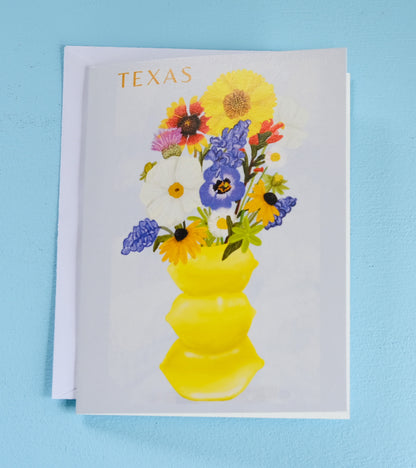 Texas Wildflower Vase Greeting Card | Acorn & Artisan