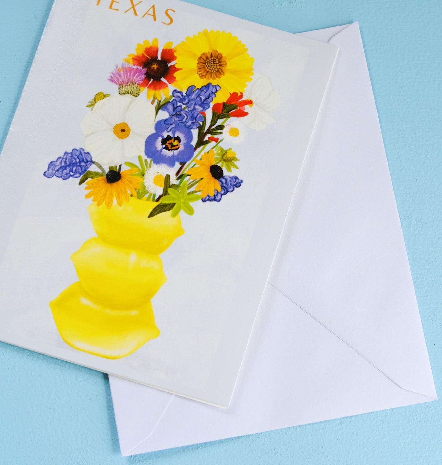 Texas Wildflower Vase Greeting Card | Acorn & Artisan