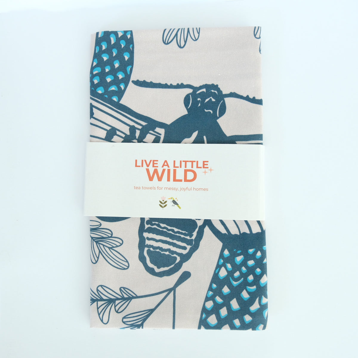 Texas Night & Brush Tea Towel with Acorn & Artisan retail packaging