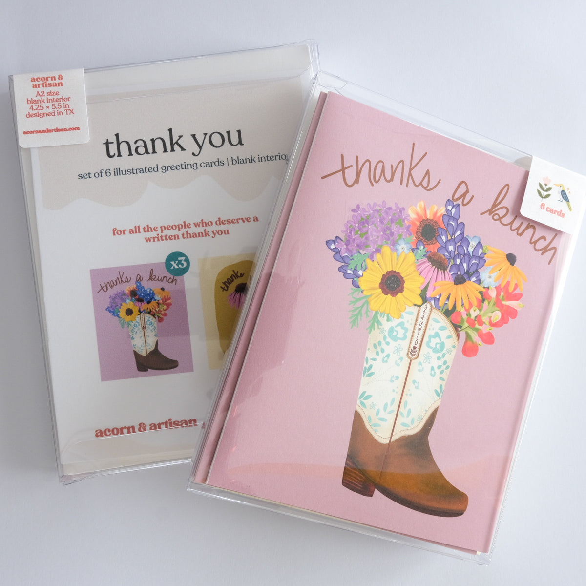 Thank You Card Set of 6 | Monarch & Cowgirl Boot