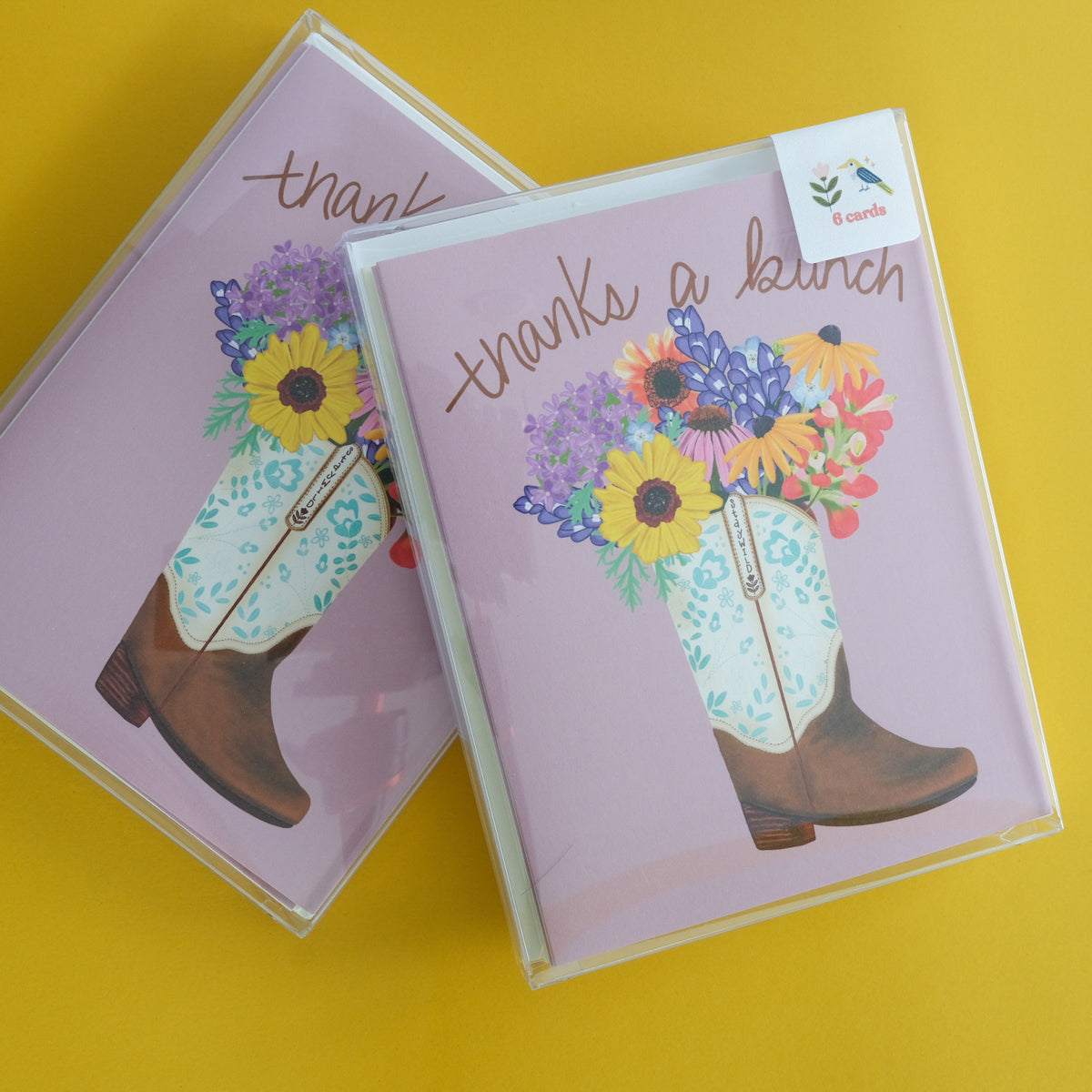 Thank You Card Set of 6 | Monarch & Cowgirl Boot