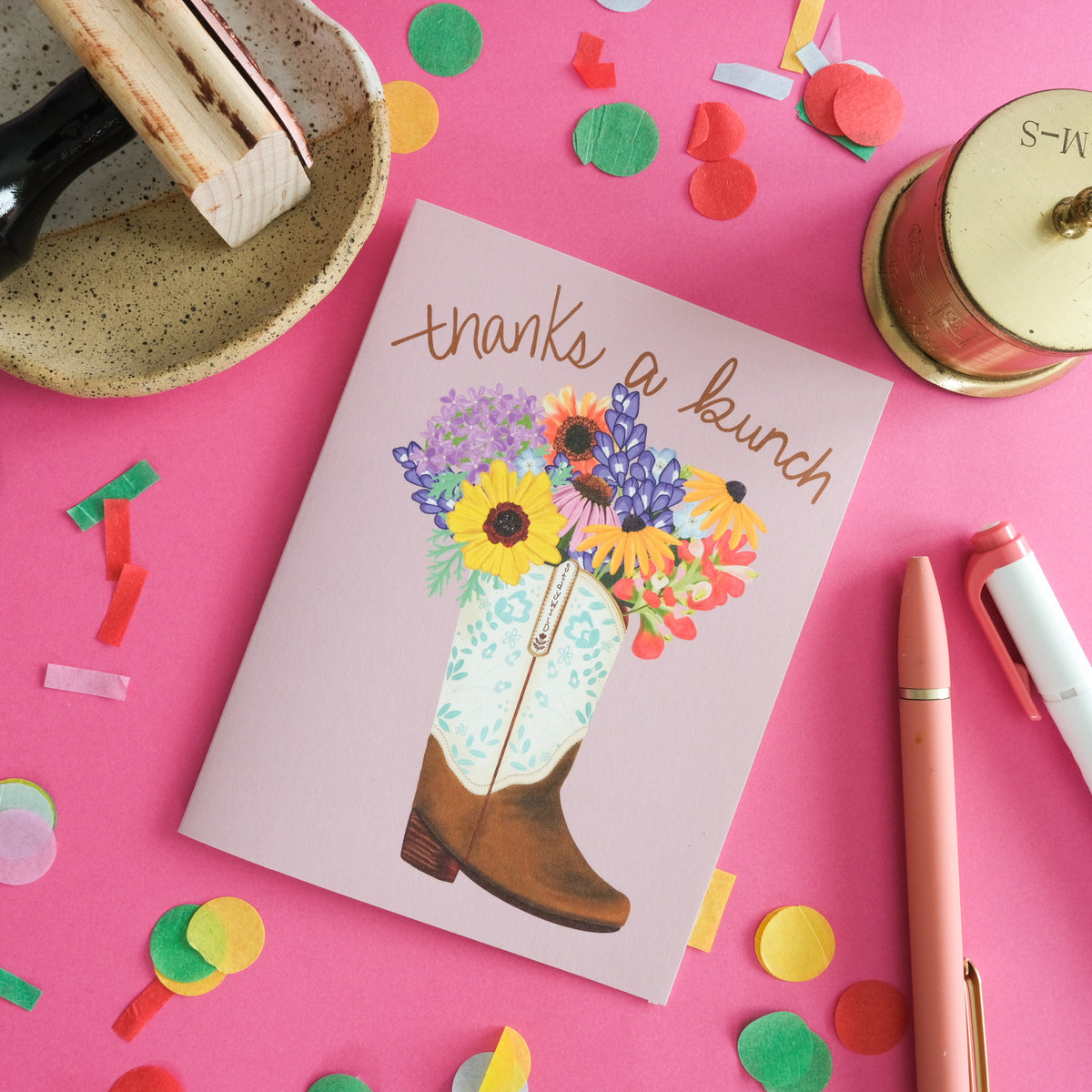 Thank You Card Set of 6 | Monarch & Cowgirl Boot