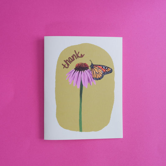 Monarch & Coneflower Thank You Card