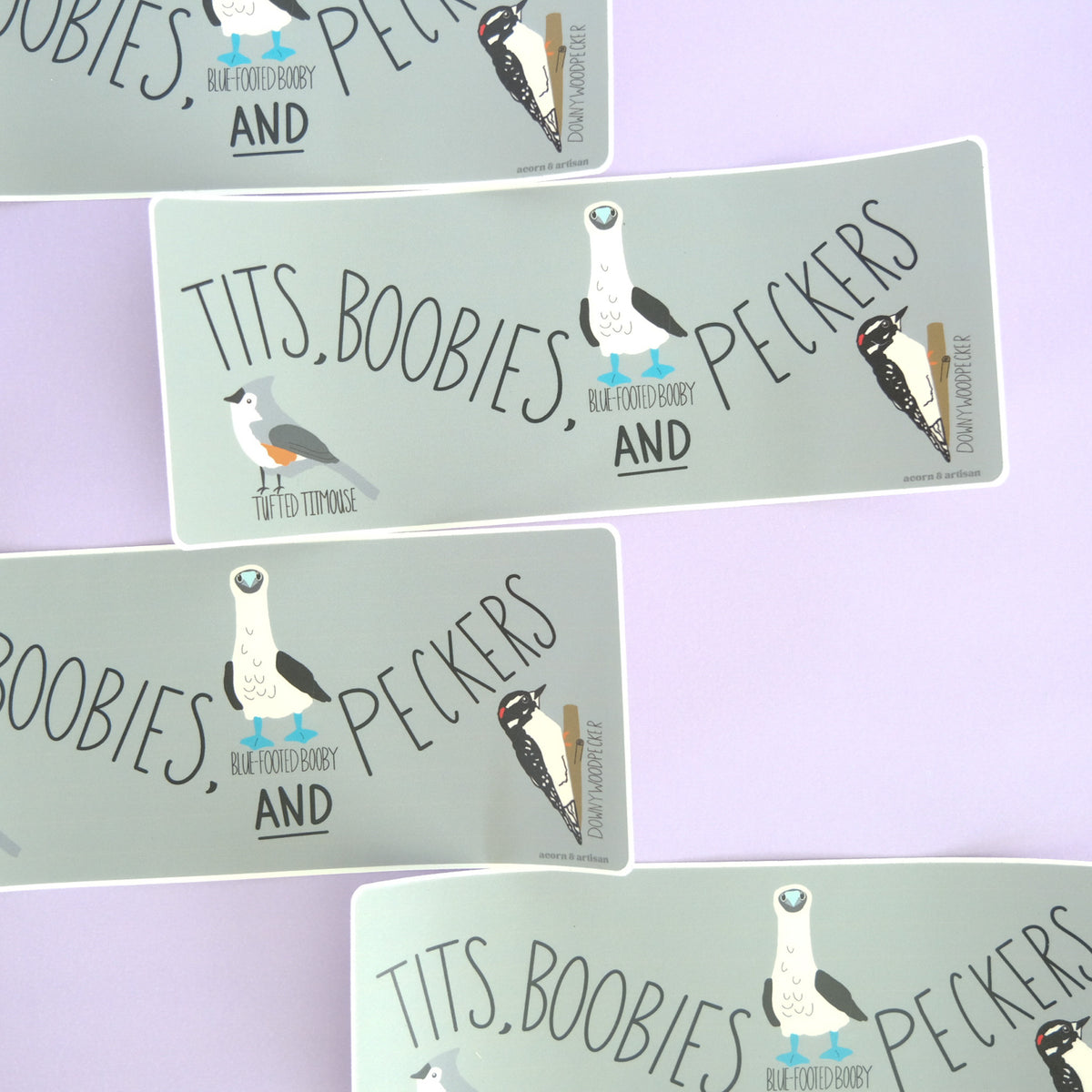 Tits, Boobies & Peckers Bumper Sticker