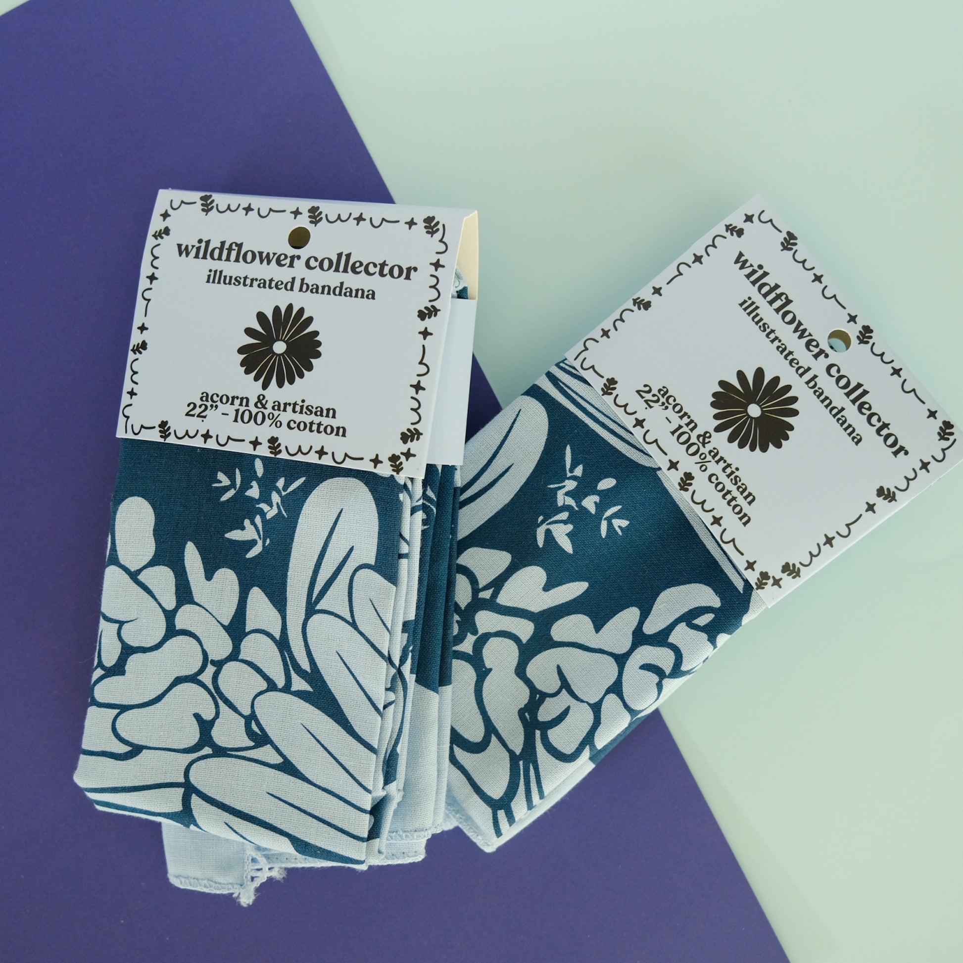 Group of Wildflower Collector Floral Cotton Bandana products arranged together