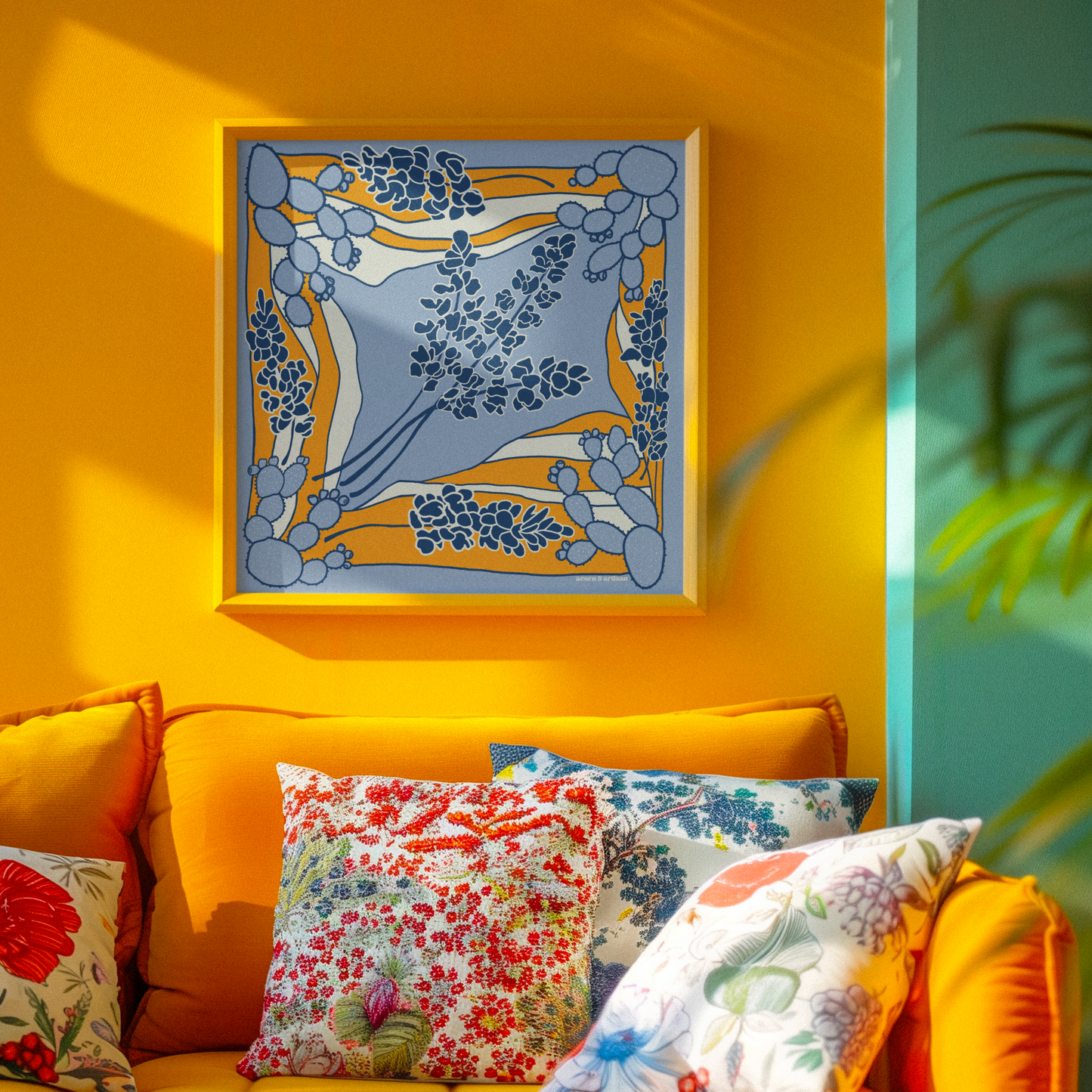 Art Print – Texas Hill Country Bluebonnets Illustration