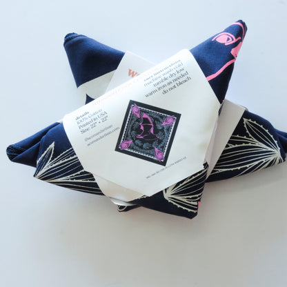 Mexican Long-Nosed Bat Bandana | Midnight Pollinator Cotton 22" × 22"