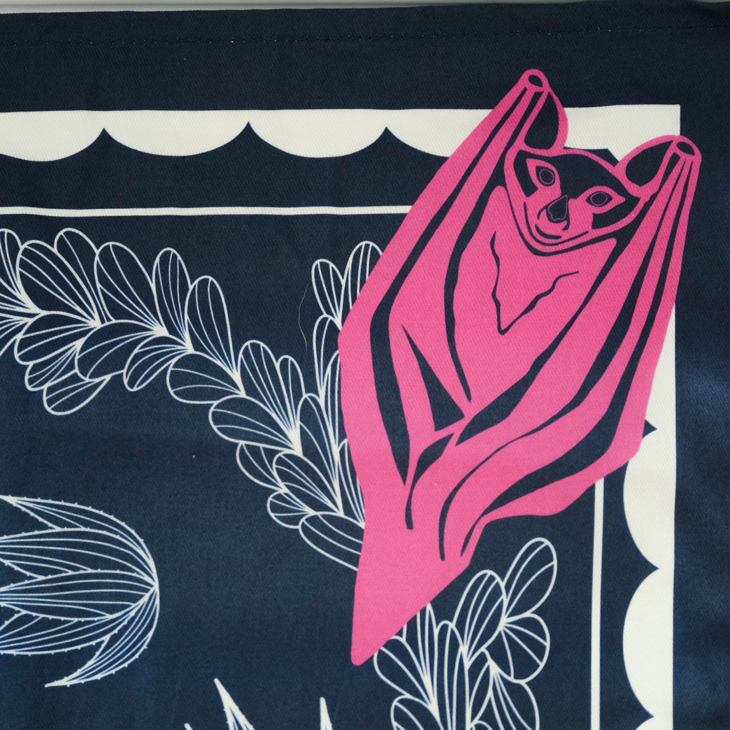 Midnight Pollinator Tea Towel | Mexican Long-Nosed Bat Cotton Flour Sack 16" × 28"