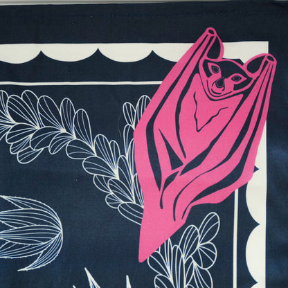 Midnight Pollinator Tea Towel | Mexican Long-Nosed Bat Cotton Flour Sack 16" × 28"