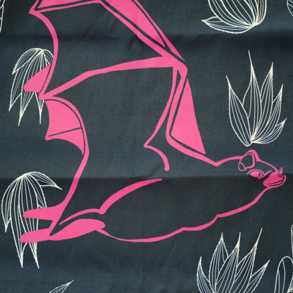 Midnight Pollinator Tea Towel | Mexican Long-Nosed Bat Cotton Flour Sack 16" × 28"