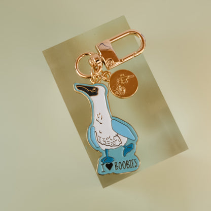 Bird Keychain, Blue Footed Booby Design