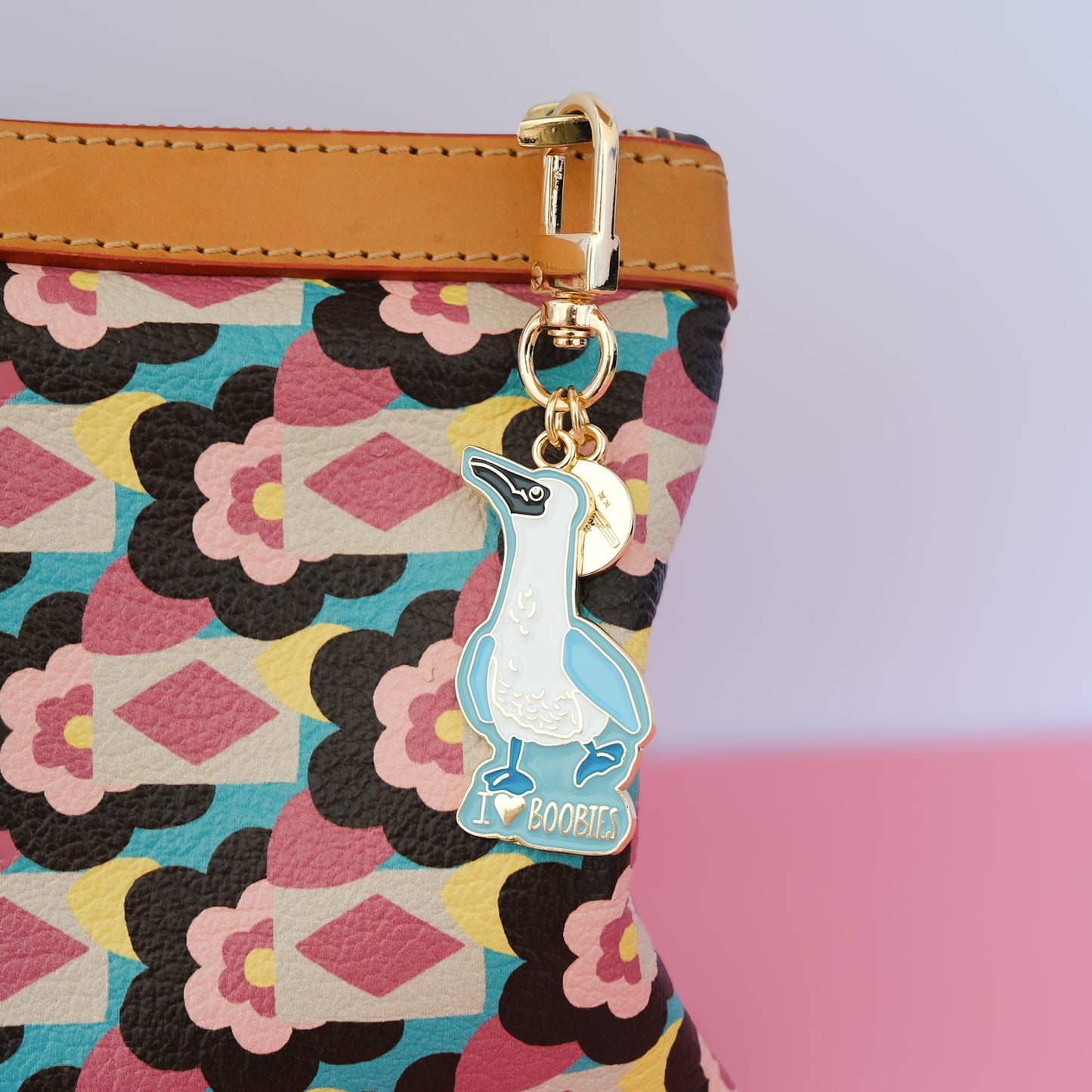 Bird Keychain, Blue Footed Booby Design