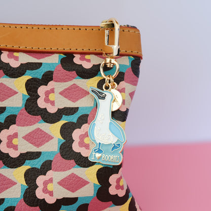 Bird Keychain, Blue Footed Booby Design