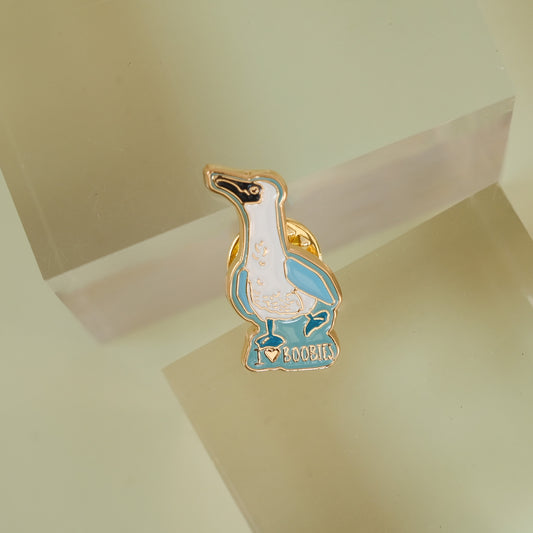 Bird Enamel Pin, Blue Footed Booby Design