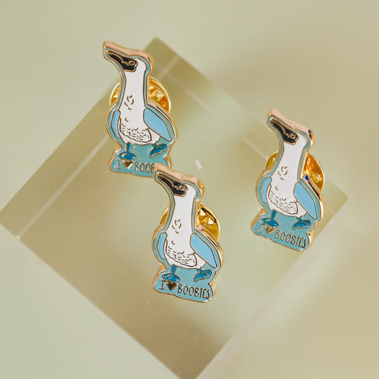 Bird Enamel Pin, Blue Footed Booby Design