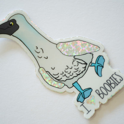 Blue-Footed Booby "I Love Boobies" Vinyl Sticker | 3" Waterproof Vinyl