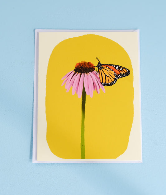 Coneflower & Monarch Greeting Card | Acorn & Artisan