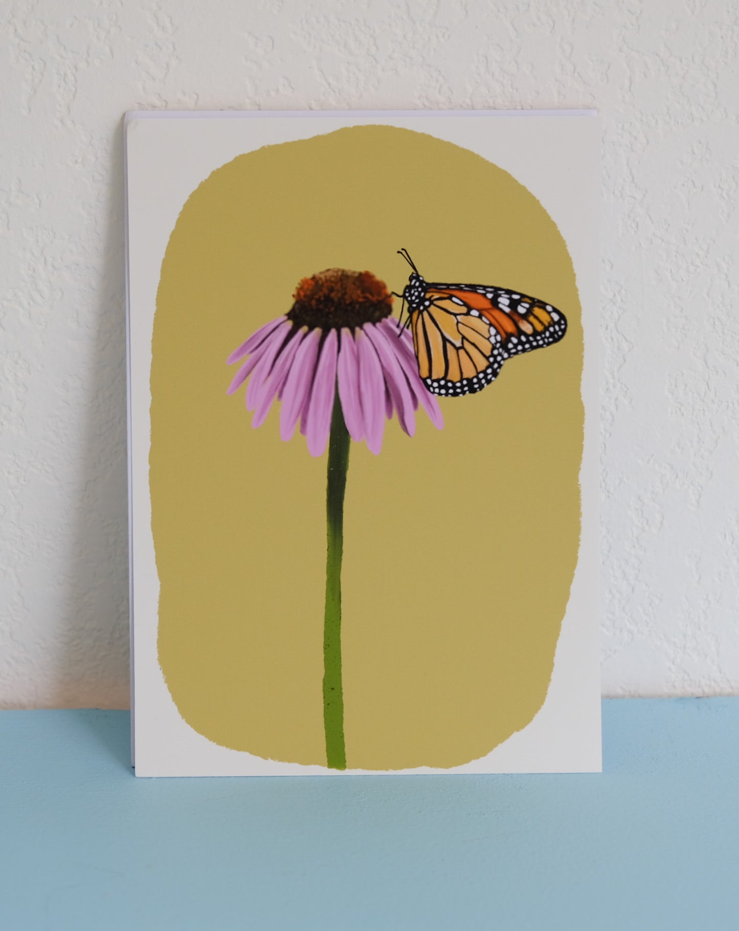 Art Print – Monarch Butterfly and Coneflower Illustration