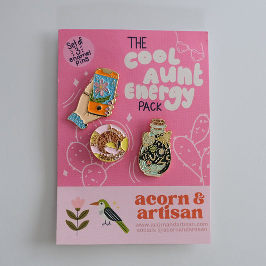 Cool Aunt Energy Enamel Pin Set
