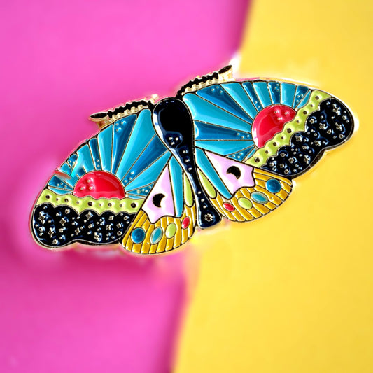 Cosmic Moth Enamel Pin