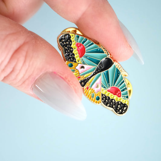 Cosmic Moth Enamel Pin