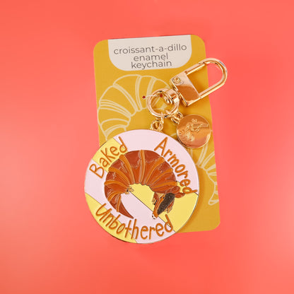 Armadillo Keychain, Croissantadillo Design