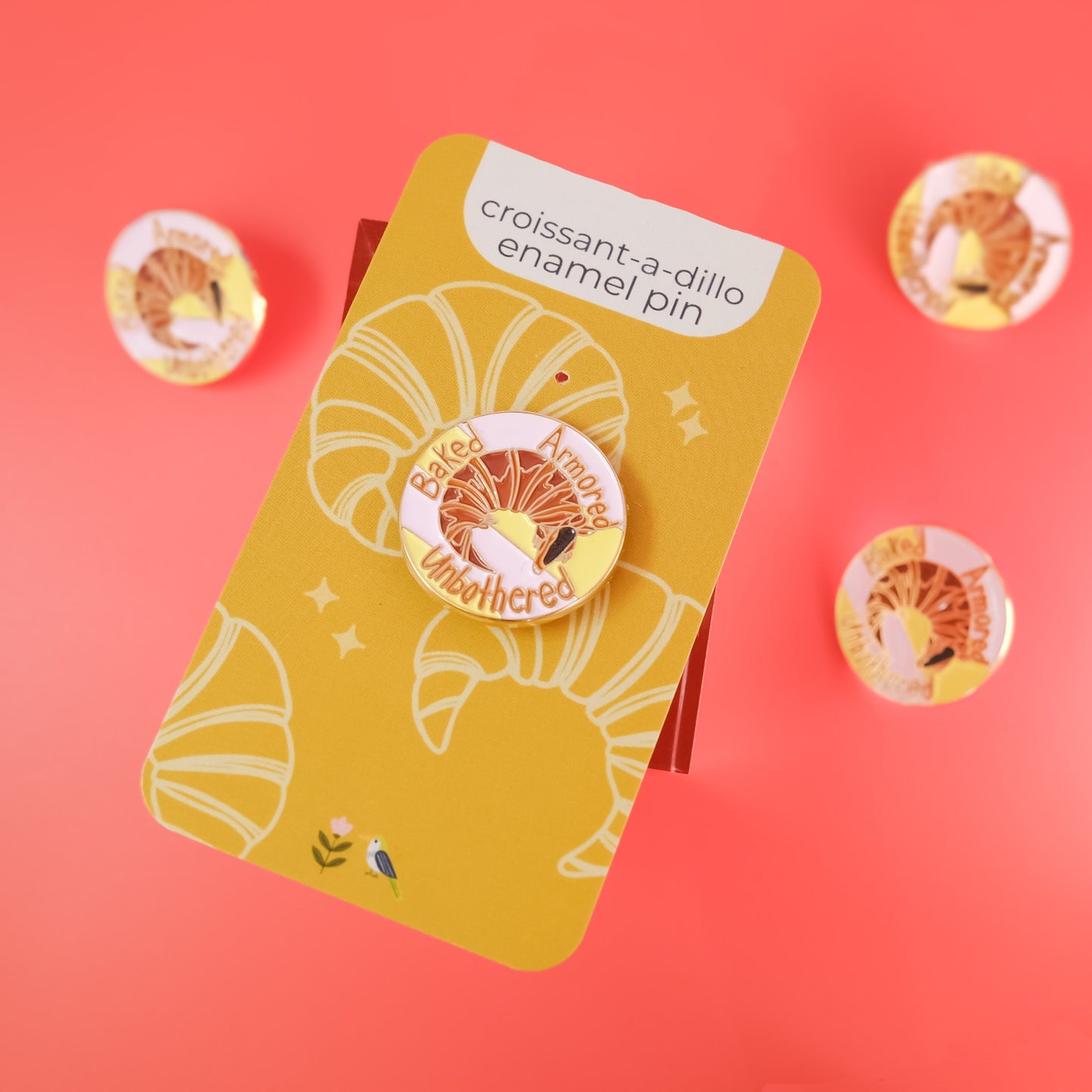 Croissantadillo Enamel Pin – Armadillo Animal Pin