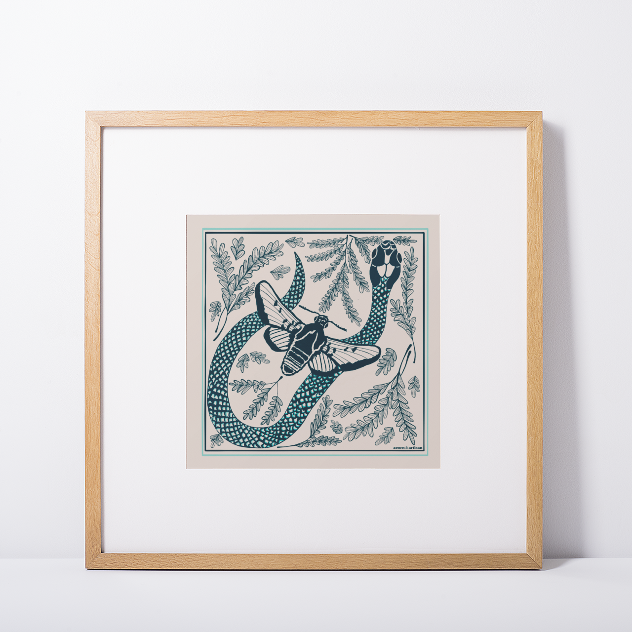 Art Print – Moth and Snake Illustration