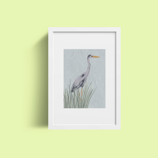 Great Blue Heron,  Nature Wall Decor, Modern Cottagecore Home Gift