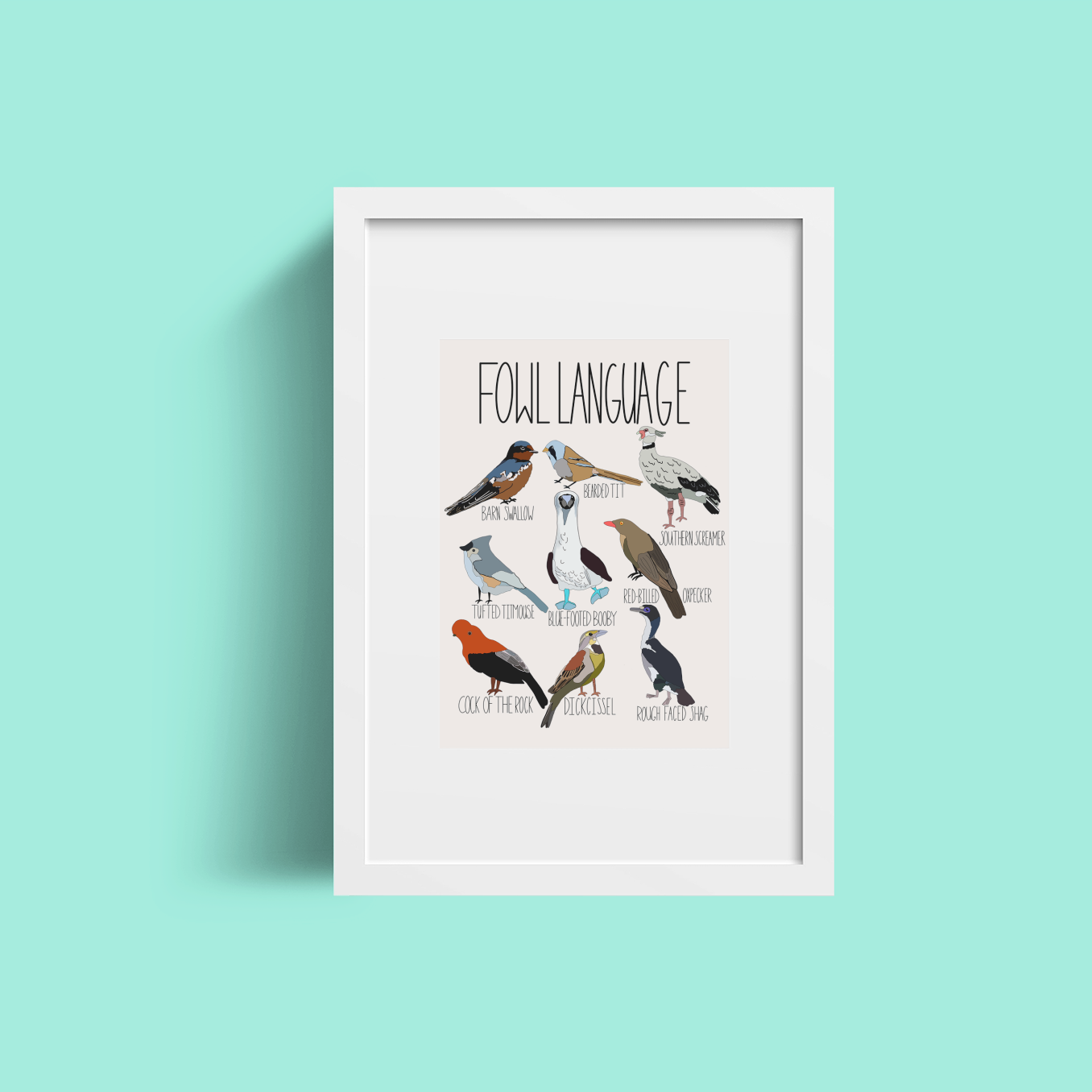 Art Print – Fowl Language Bird Illustration