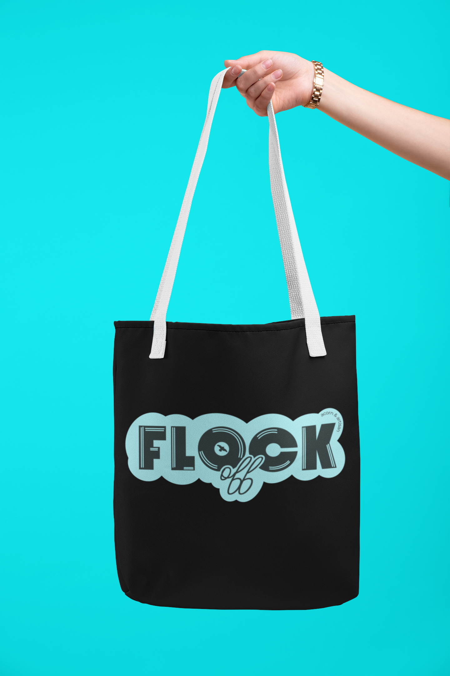 Flock Off Funny Tote Bag - Reusable Canvas Bag for Bird Lovers and Pun Enthusiasts