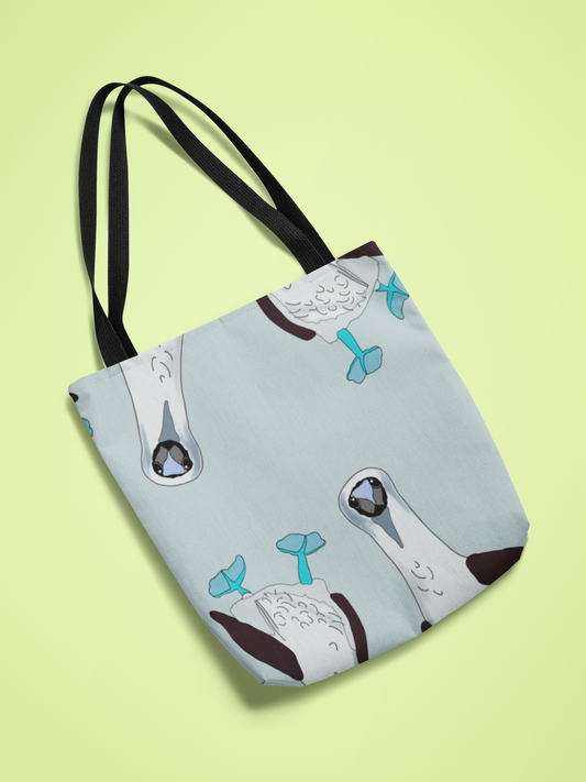 Blue-Footed Booby Canvas Tote Bag | Eco-Friendly Bird Lover Gift