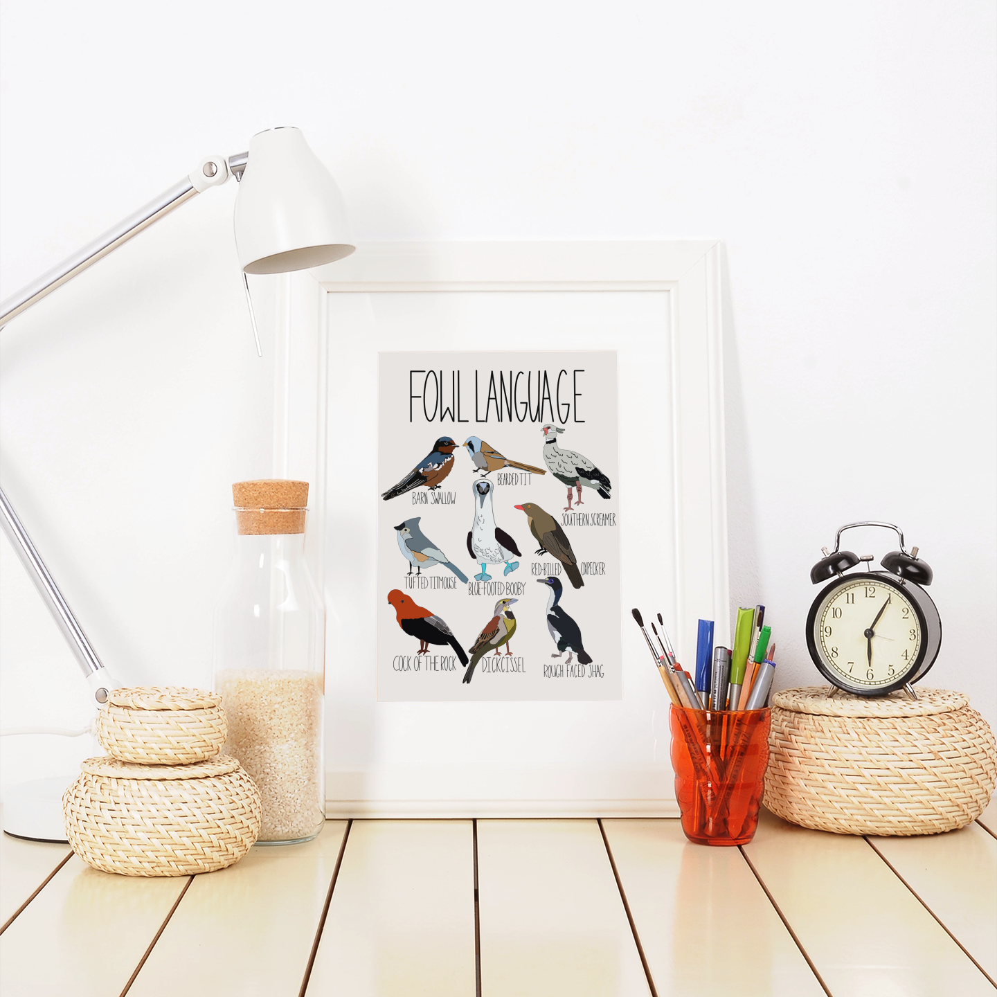 Art Print – Fowl Language Bird Illustration