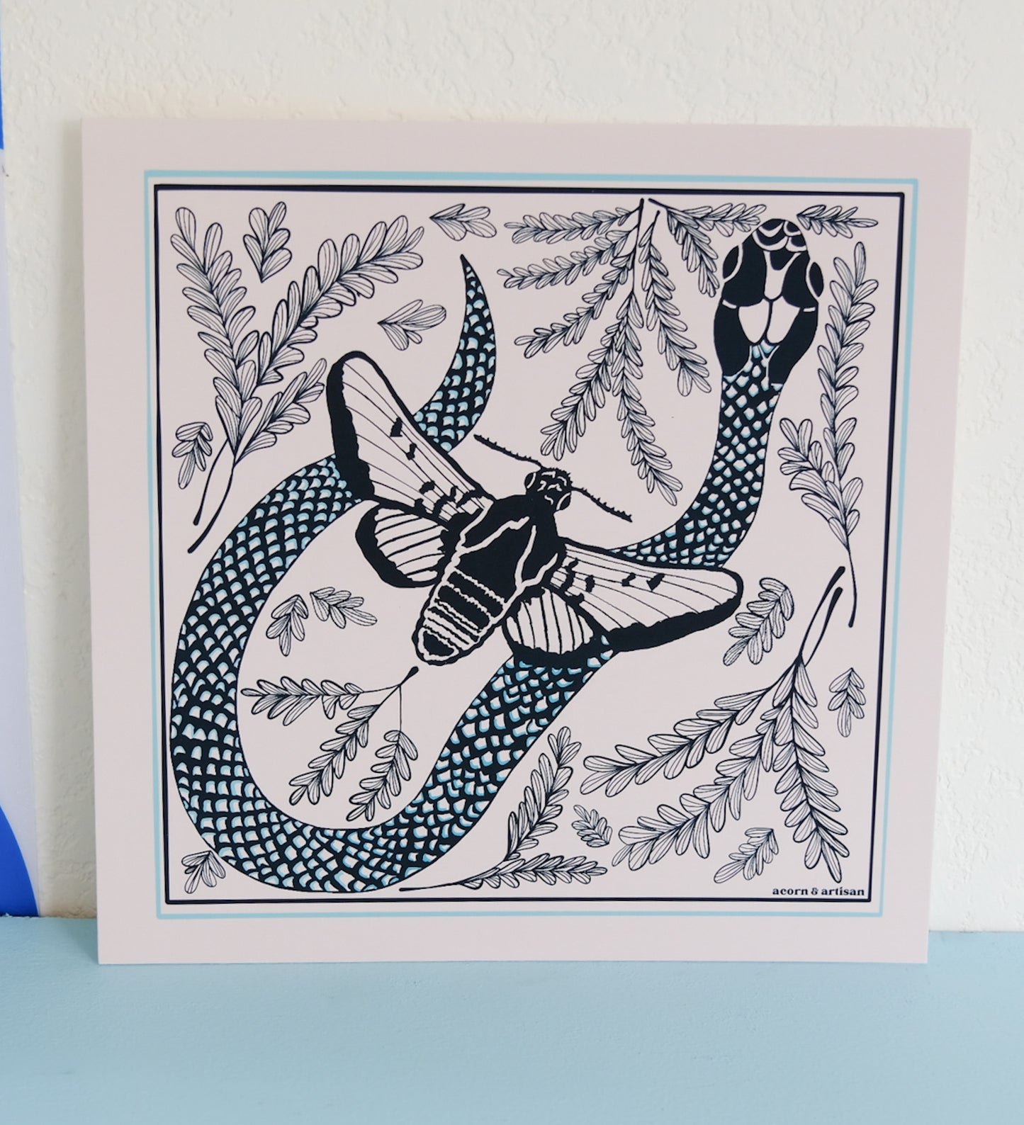 Art Print – Moth and Snake Illustration