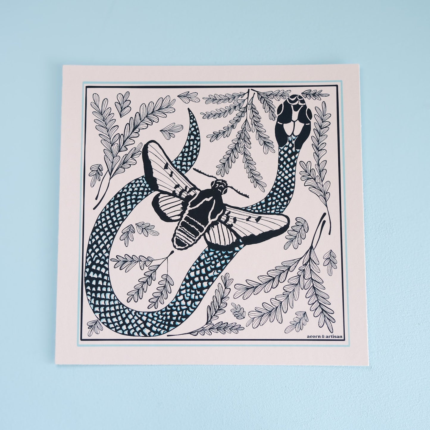 Art Print – Moth and Snake Illustration