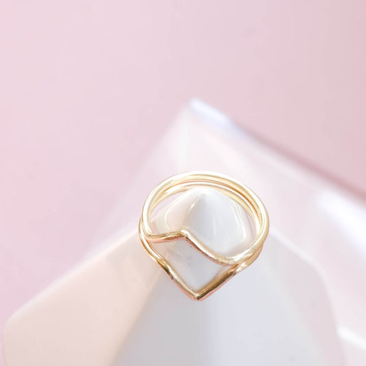 White Mountain, Boho Minimalist Stacking Ring