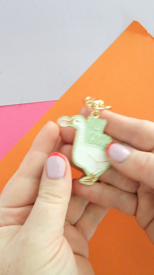 Silly Goose Enamel Keychain
