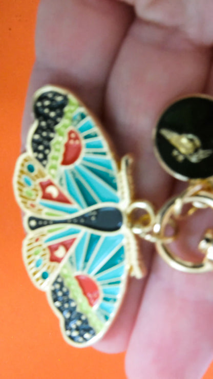 Cosmic Moth Enamel Keychain | 2" Hard Enamel