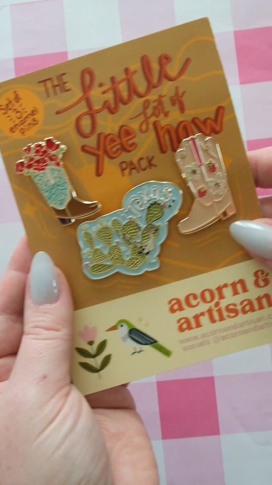 A Little Bit of Yeehaw Enamel Pin Set
