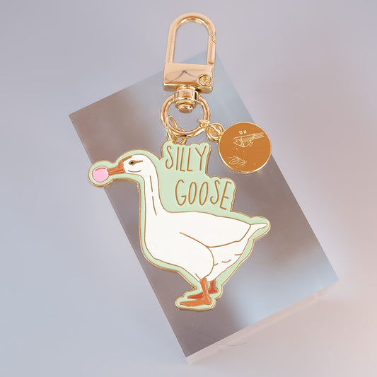 Funny Goose Keychain, Silly Goose Design