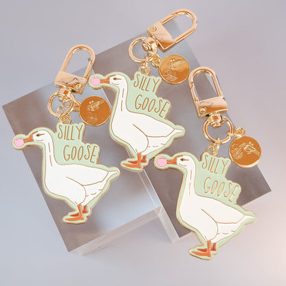 Silly Goose Enamel Keychain | 2" Hard Enamel