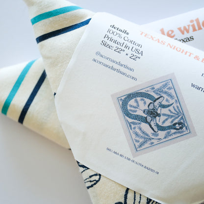 Texas Night & Brush Bandana | 100% Cotton 22" × 22"