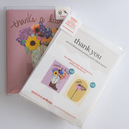 Thank You Card Set of 6 | Monarch & Cowgirl Boot