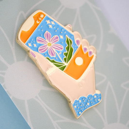 Taking Pictures of Flowers Enamel Pin